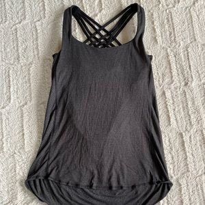 Lululemon Wild bra tank top. Dark grey & black. Size 8.